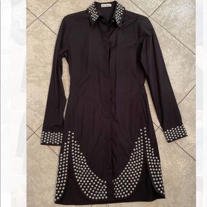 Paco Rabanne Black Button Down Shirt Dress